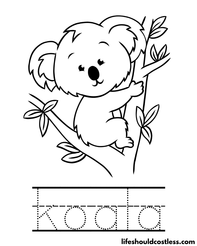 Letter K Is For Koala Worksheet Example