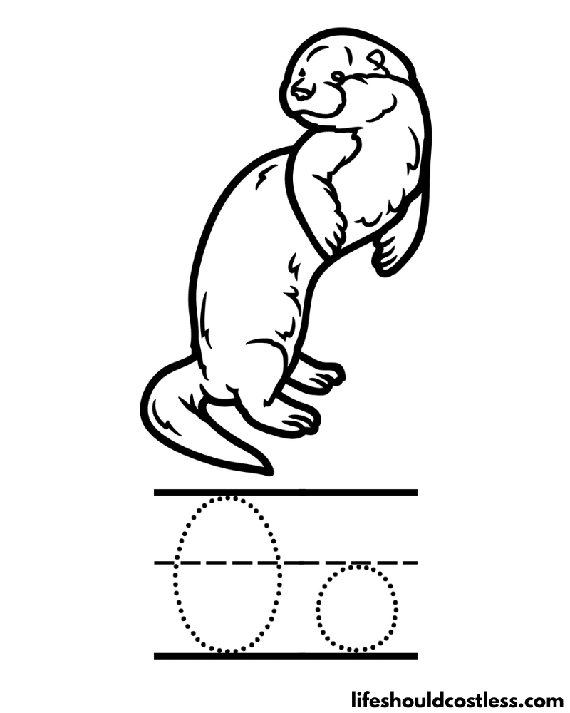 Letter O Is For Otter Coloring Page Example