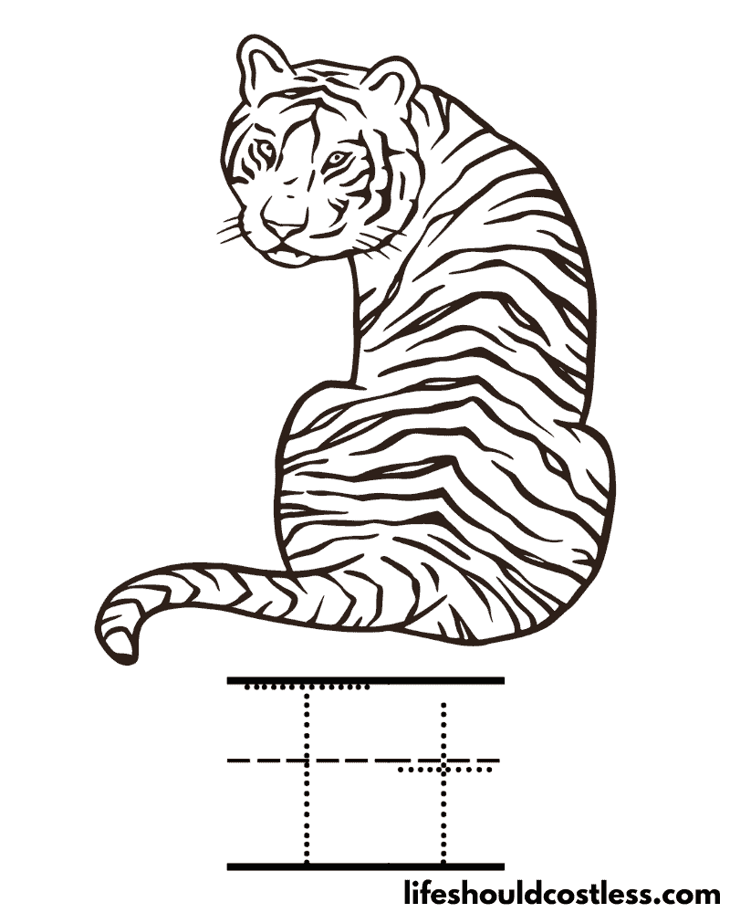 Letter T Is For Tiger Coloring Page Example
