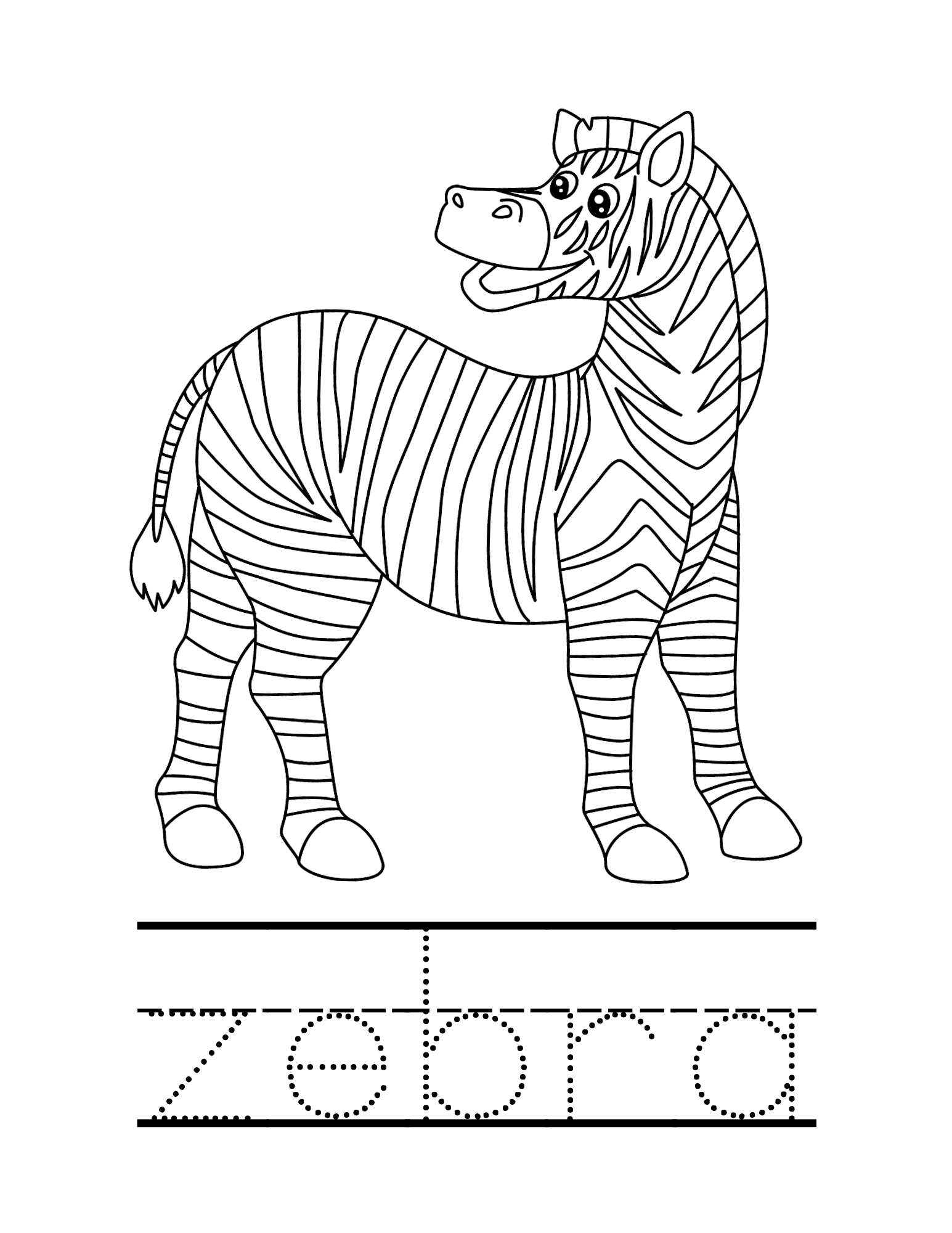 Letter Z Is For Zebra Worksheet Free Printable PDF Template