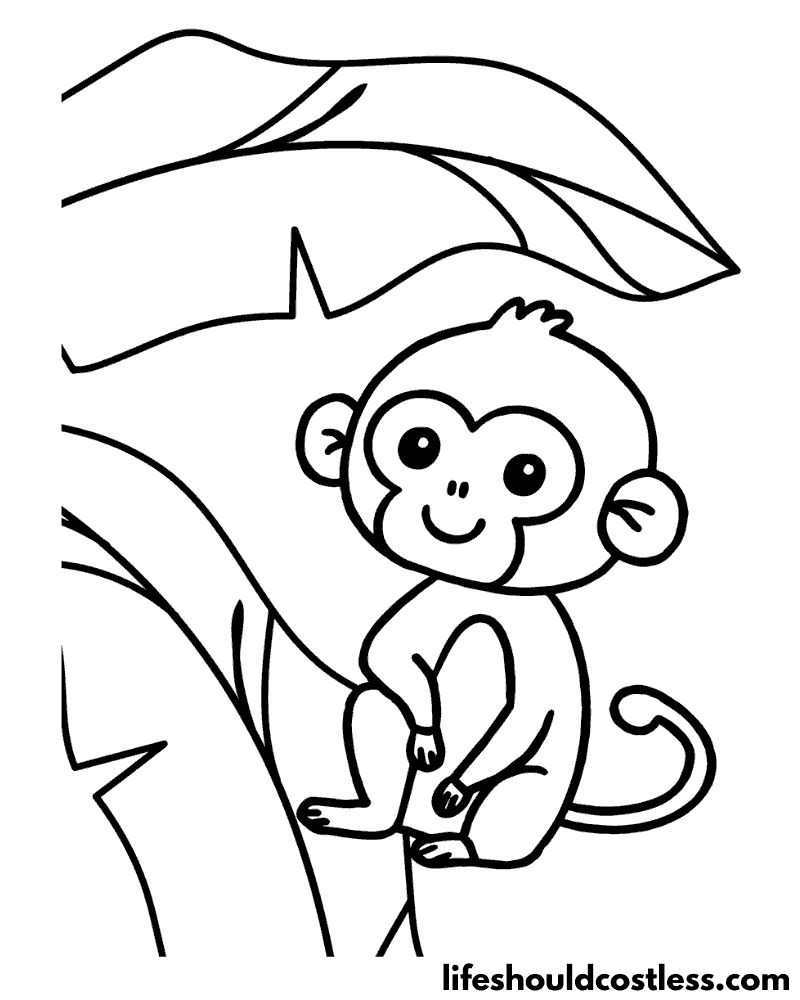 Monkey Colouring In Pages Example