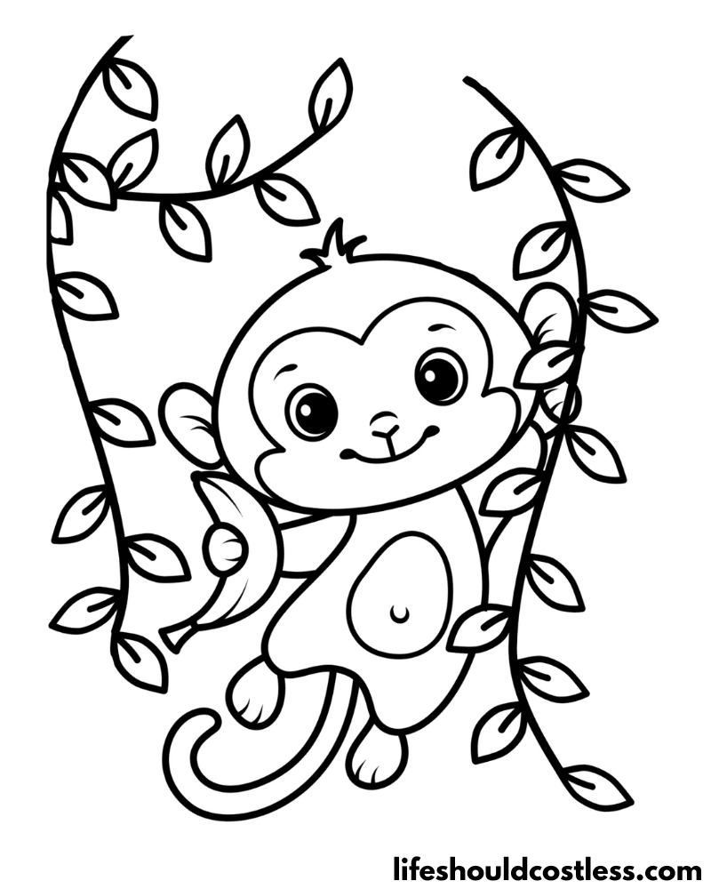 Monkey Colouring Pages Example