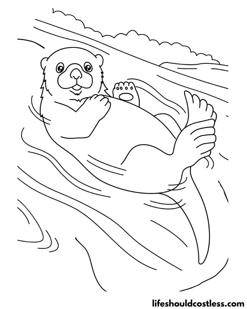 Otter Colouring Pages Example