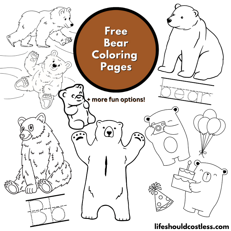 bears coloring page