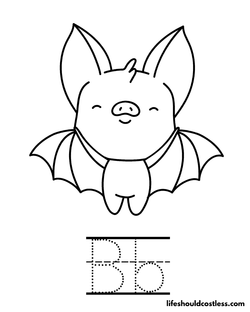 B Is For Bat Coloring Page Example