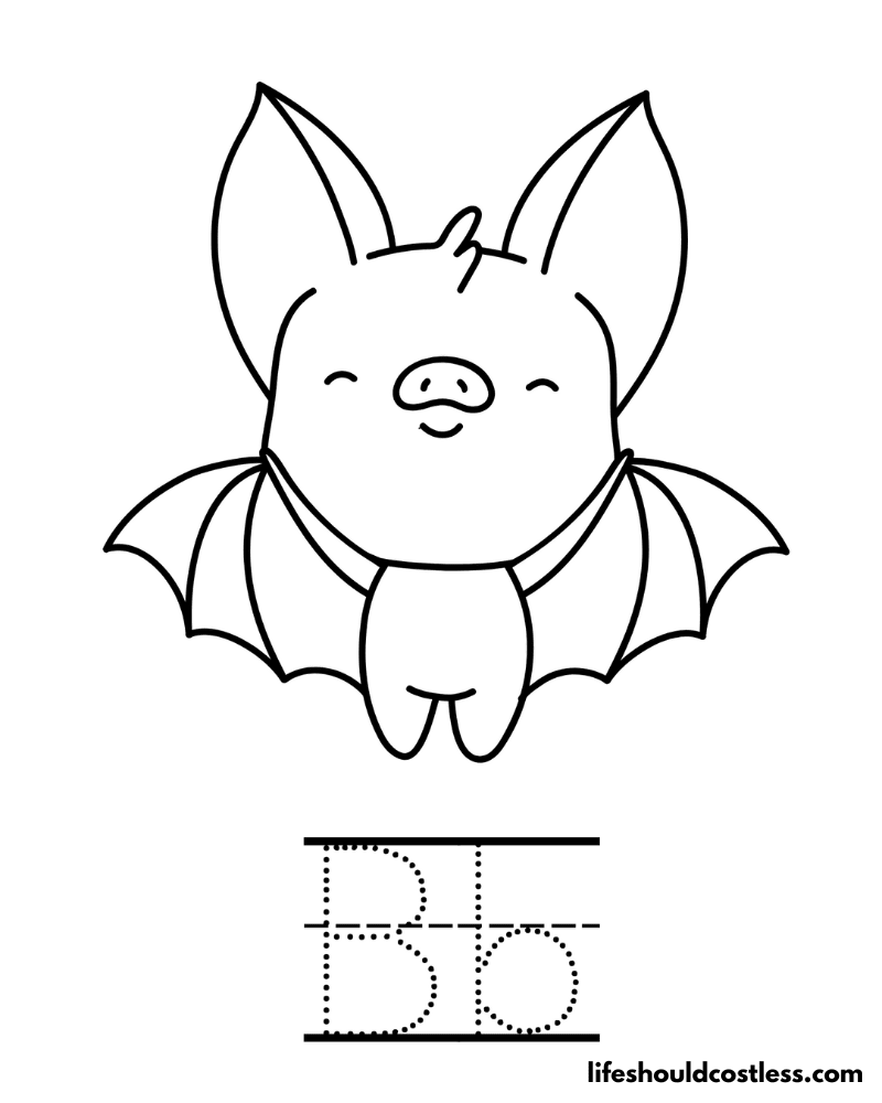 Letter B Is For Bat Coloring Page Example