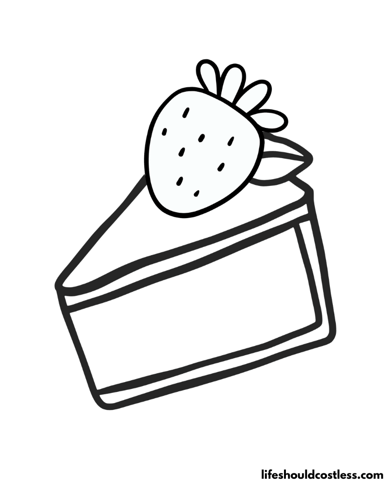 Cake Strawberries Coloring Pages Example