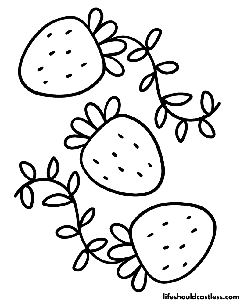 Cartoon Coloring Page Strawberry Patch Example