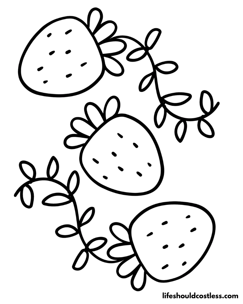 Cartoon Coloring Page Strawberry Patch Example
