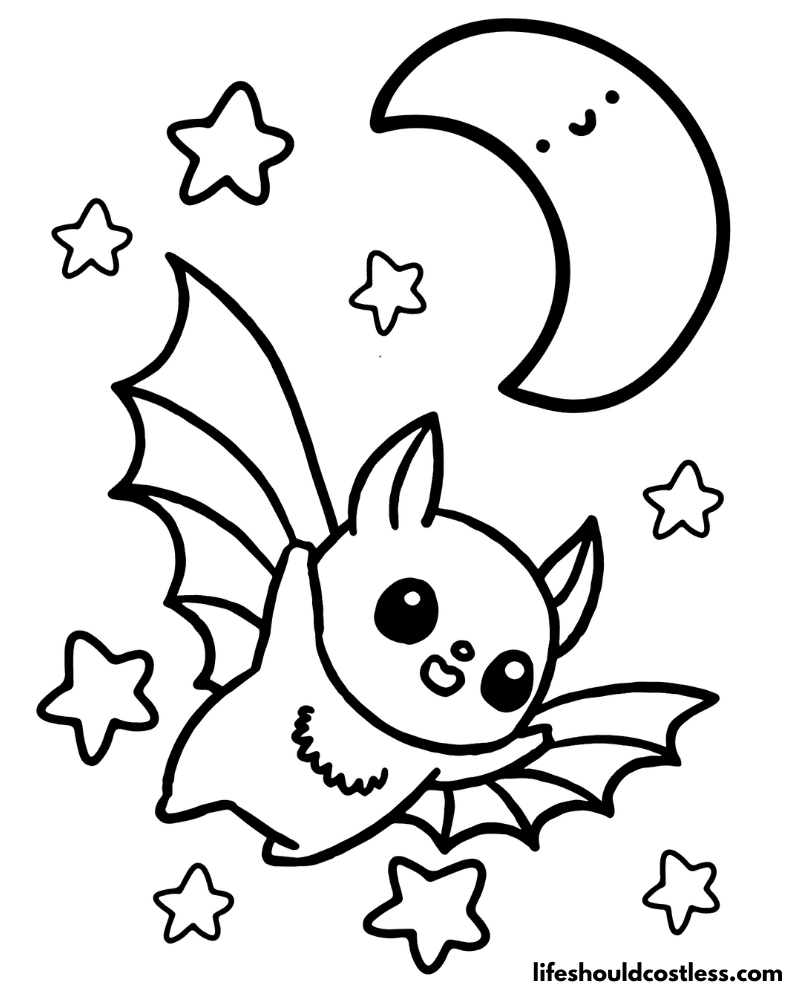 cute bat coloring page