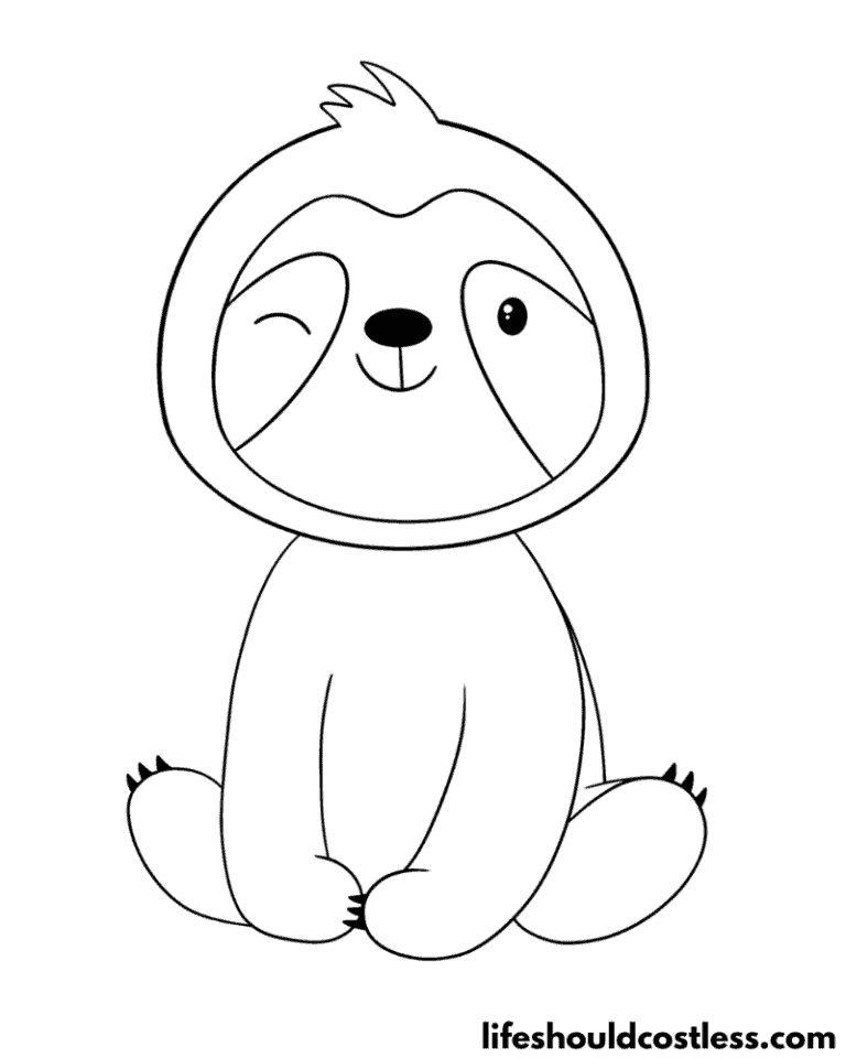 Sloth Coloring Pages (free printable PDF templates) - Life Should Cost Less