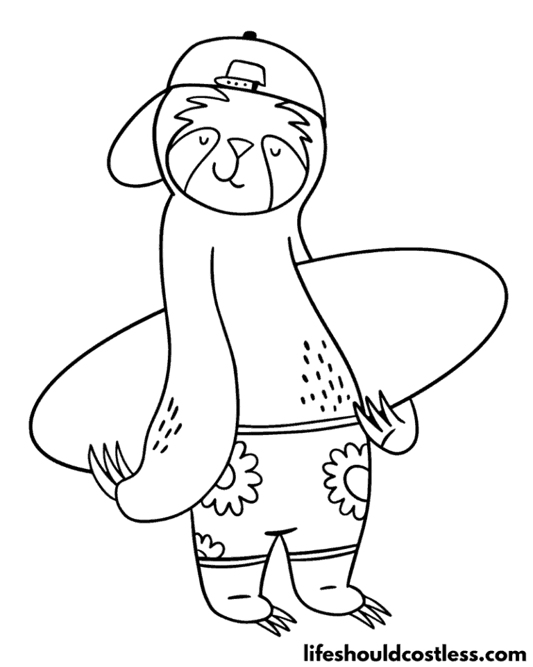 Sloth Coloring Pages (free printable PDF templates) - Life Should Cost Less