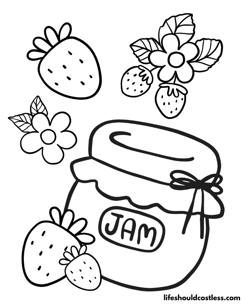 Jam Strawberry Colour Sheet Example