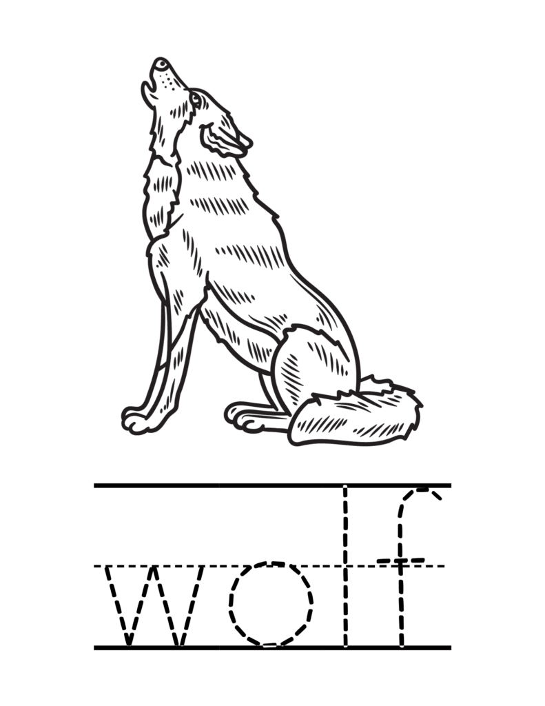 Letter W is for wolf worksheet