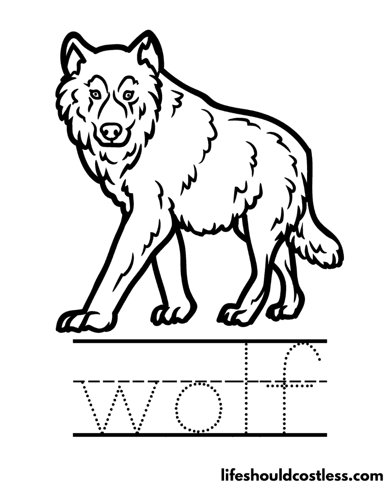 Letter W is for wolf worksheet example