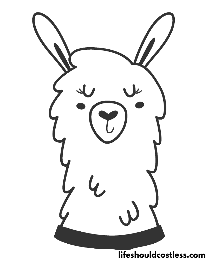 Llama coloring sheet example