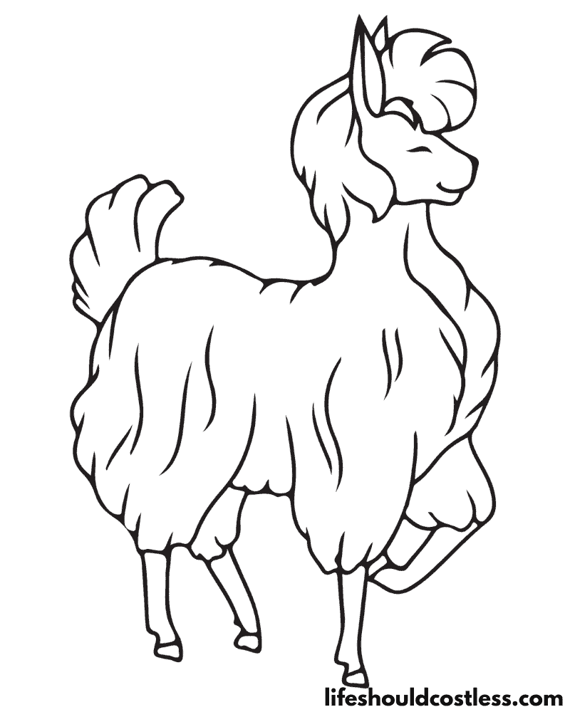 Llama coloring sheets example