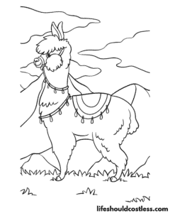 Llama coloring pages (free printable PDF templates) - Life Should Cost Less