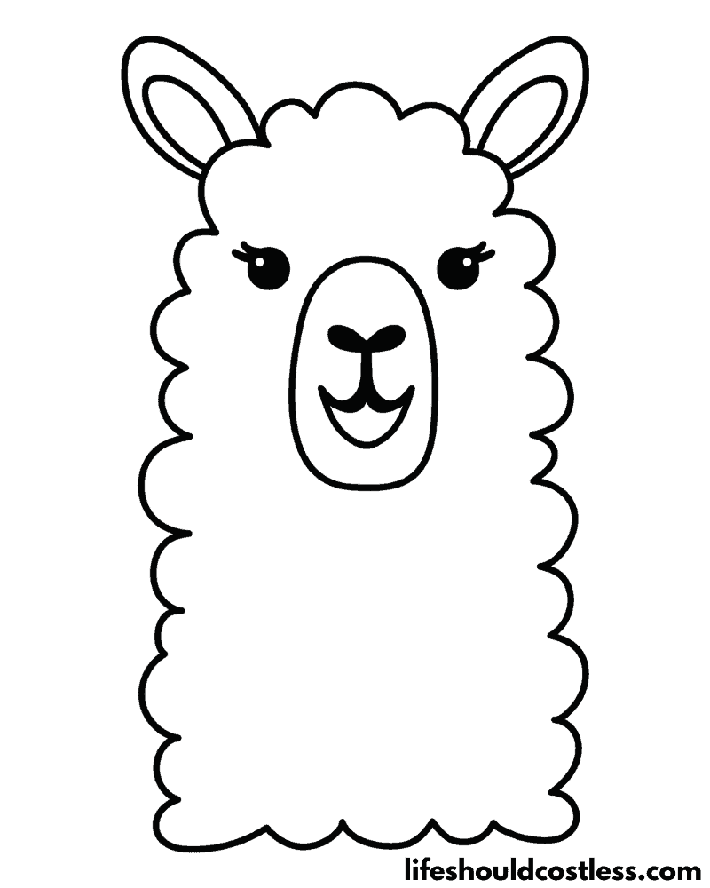 Llamas coloring pages example