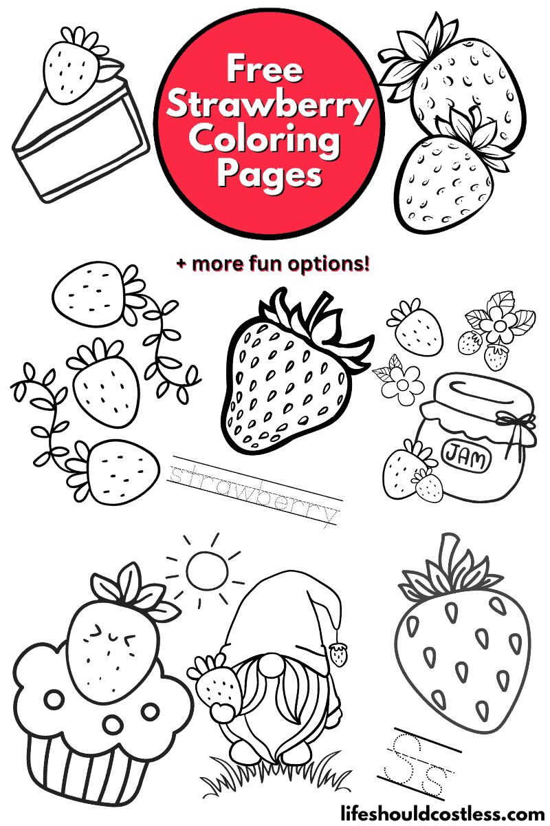 Strawberry Coloring Sheet - Reading adventures for kids ages 3 to 5