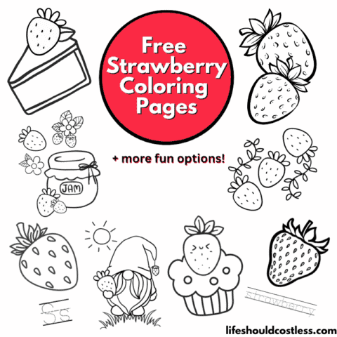 Strawberry Coloring Pages (free PDF prints) - Life Should Cost Less