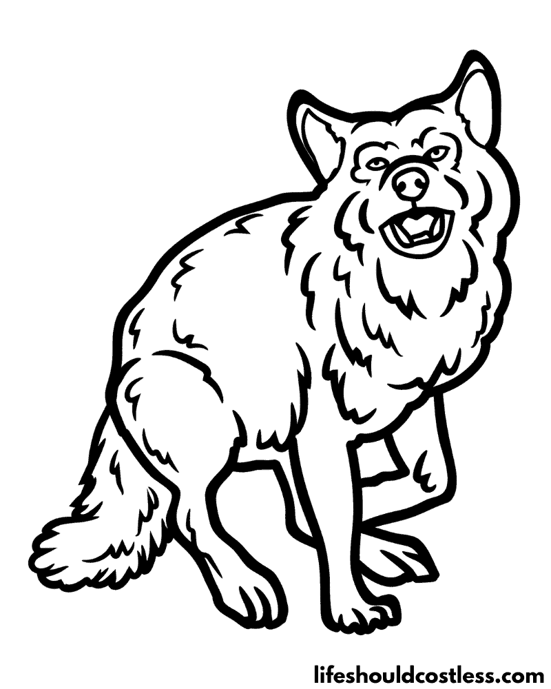 Wolf coloring page example