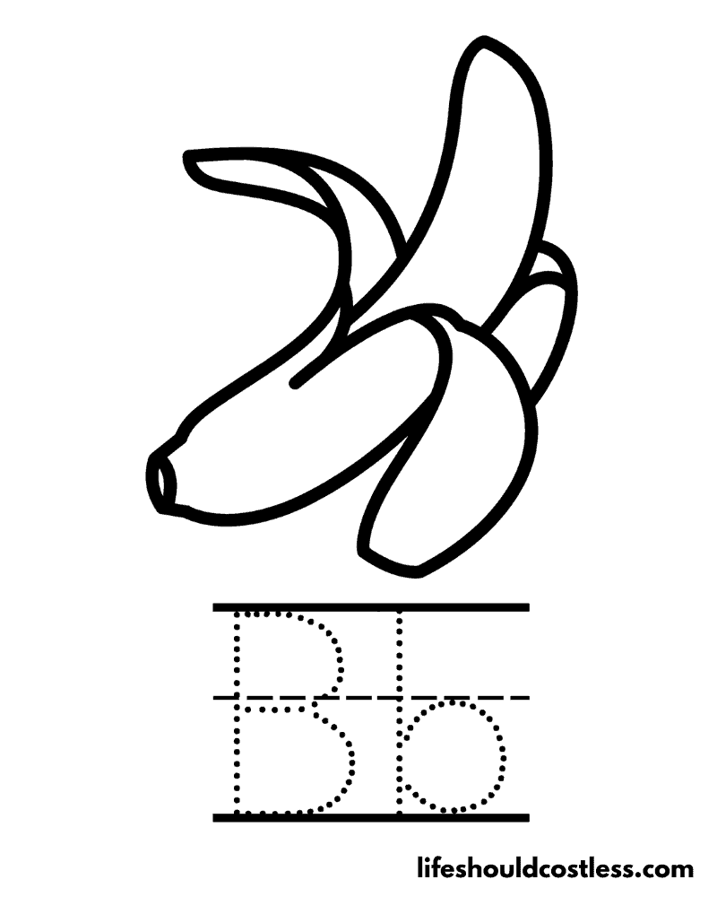 B Is For Banana Coloring Page Example