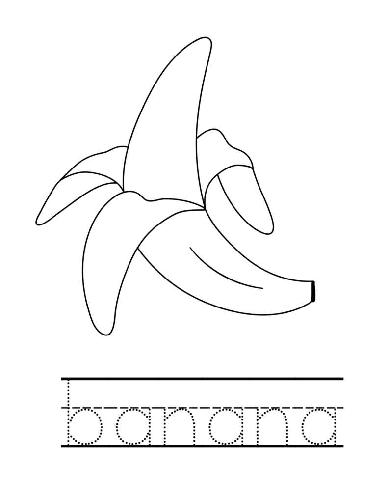 Monkey with Banana Coloring Pages - Get Coloring Pages