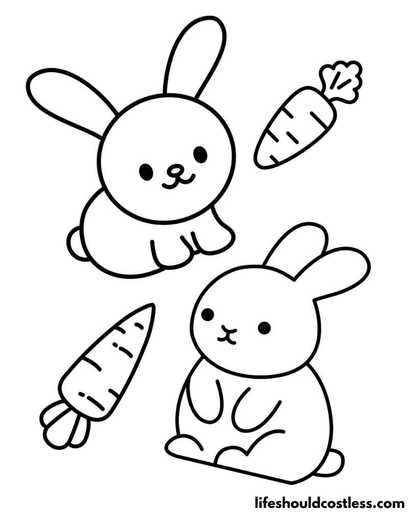 Bunnies coloring pages example