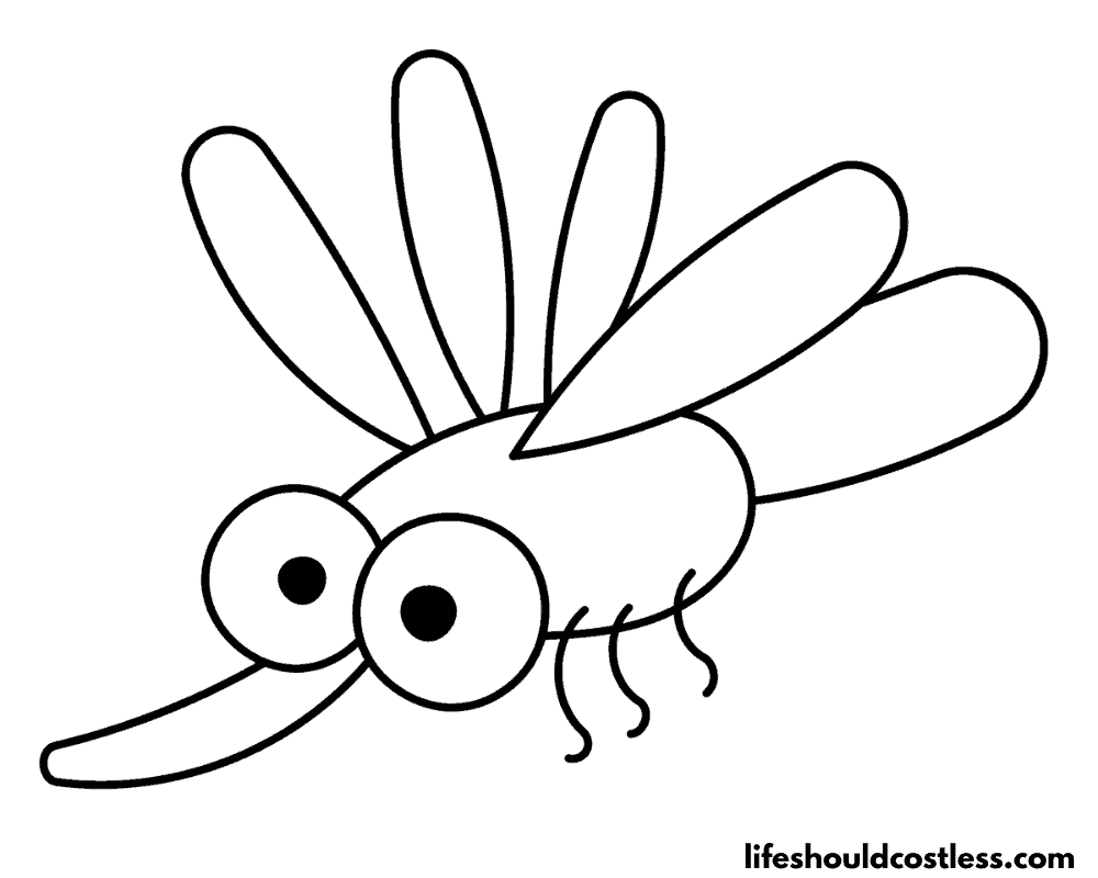 Cartoon mosquito coloring page example