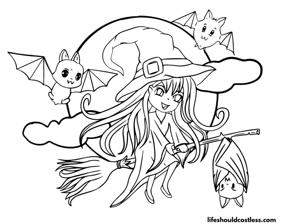 Witch Coloring Pages (free printable PDF templates) - Life Should Cost Less