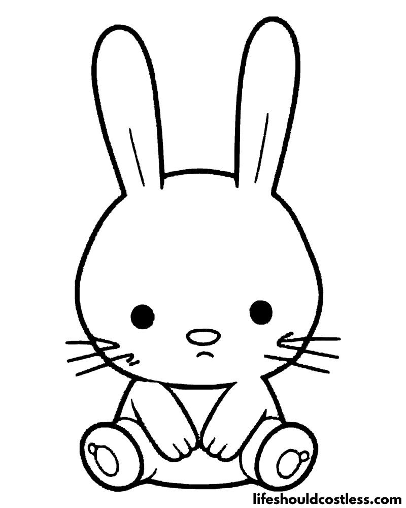 Coloring page of a rabbit example