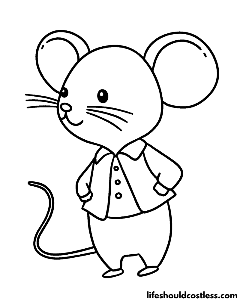 Coloring pages of a mouse example