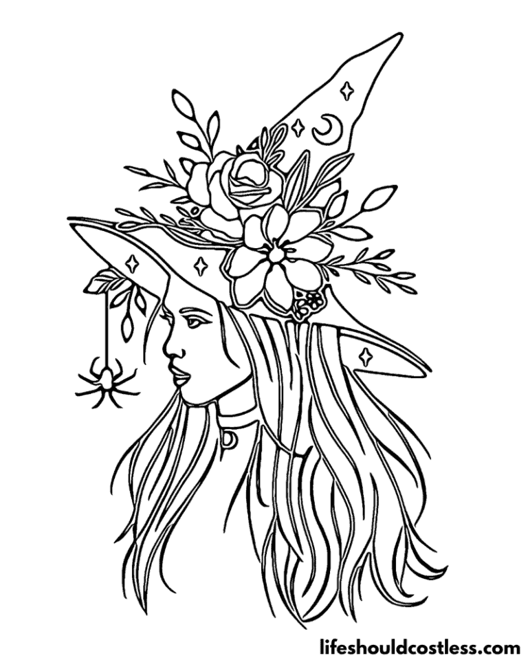 Witch Coloring Pages (free printable PDF templates) - Life Should Cost Less