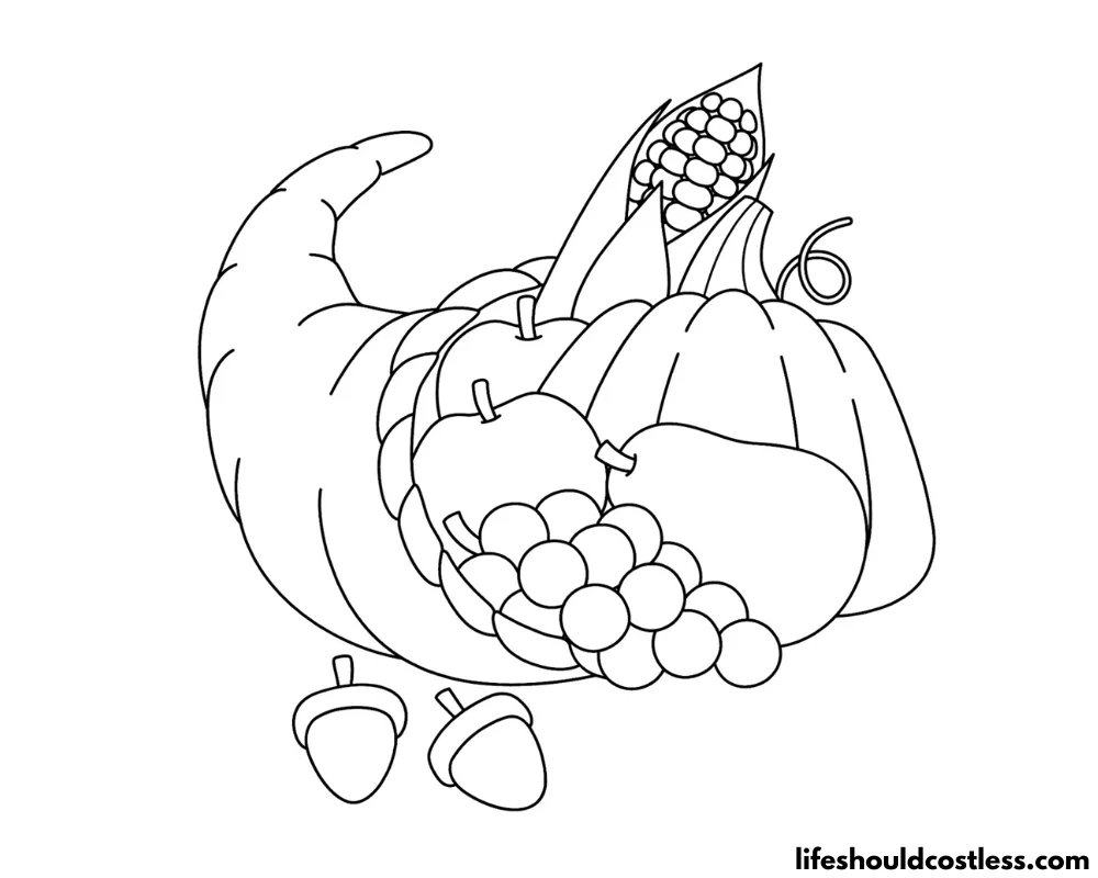 Cornucopia Coloring Pages 2 example