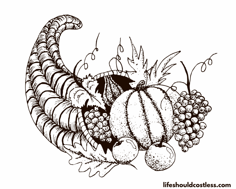 Cornucopia Coloring Sheets 2 example