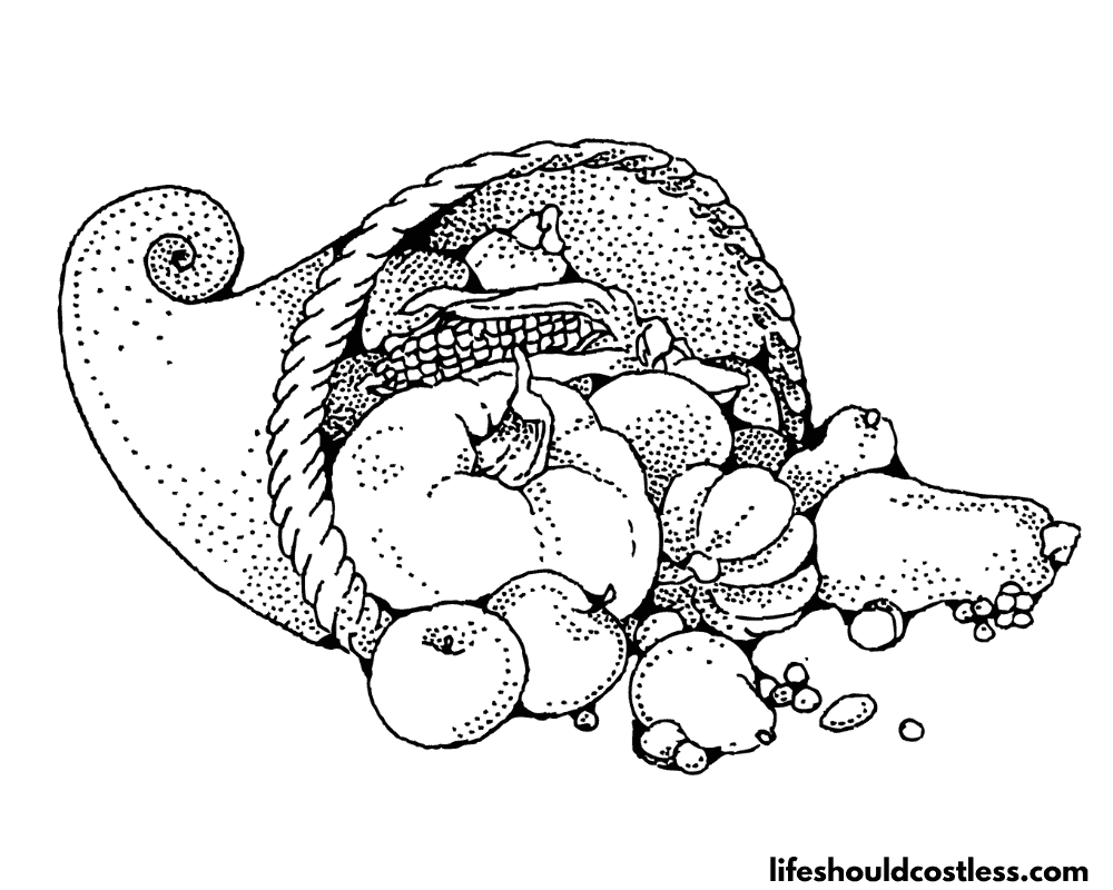 Cornucopia coloring page 2 example