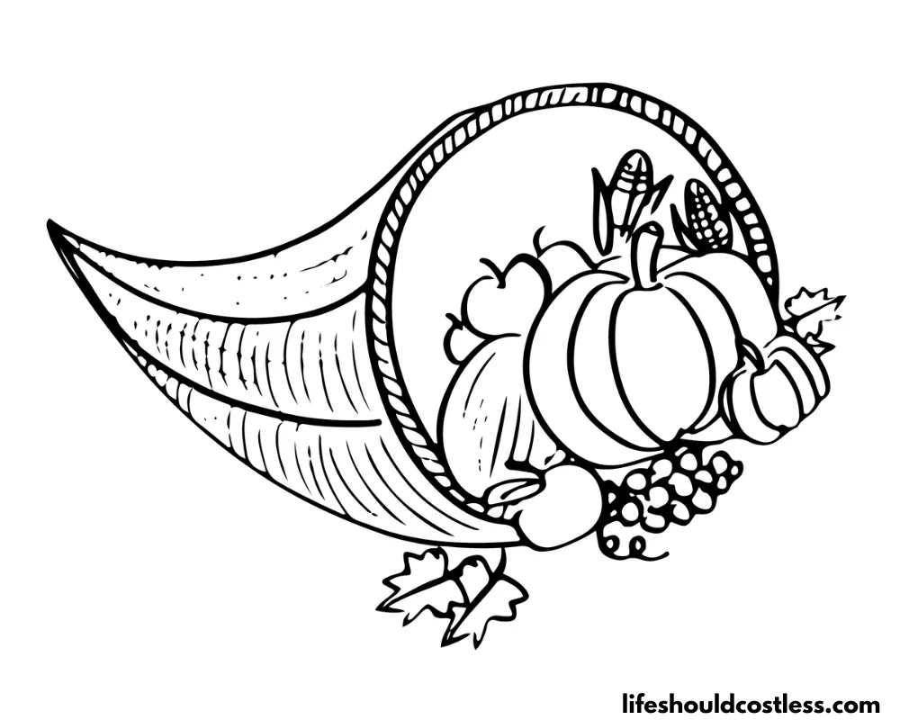 Cornucopia coloring sheet 2 example