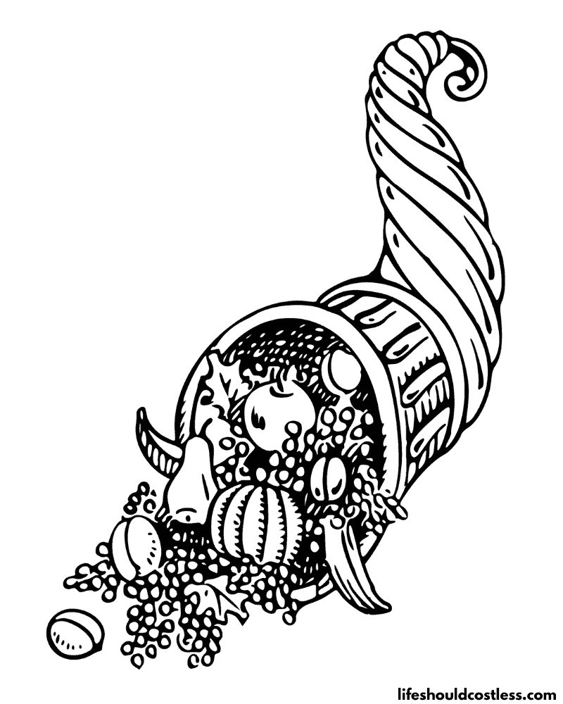 Cornucopia coloring sheets