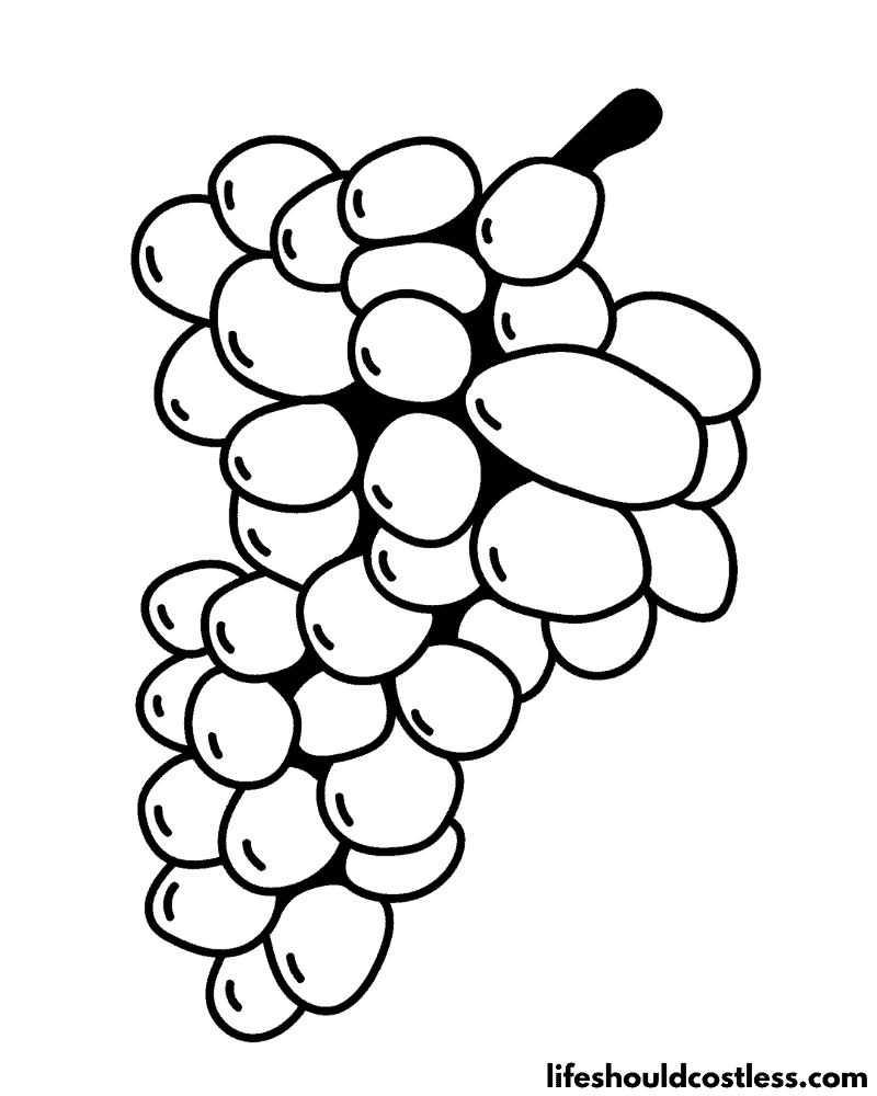 Grapes coloring pages example
