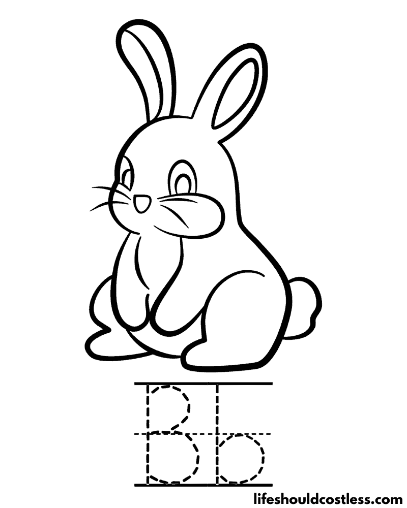 Letter B is for bunny coloring page example