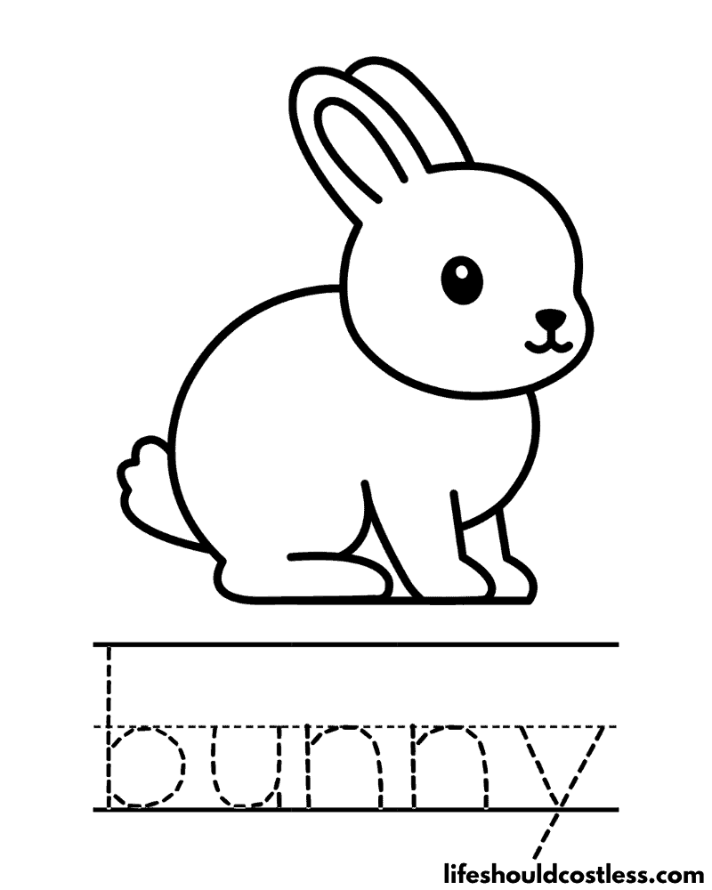 Letter B is for bunny worksheet example