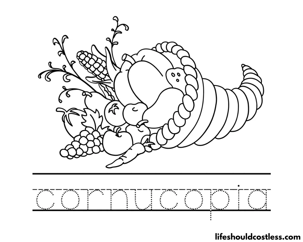 Letter C Is For Cornucopia Worksheet Example