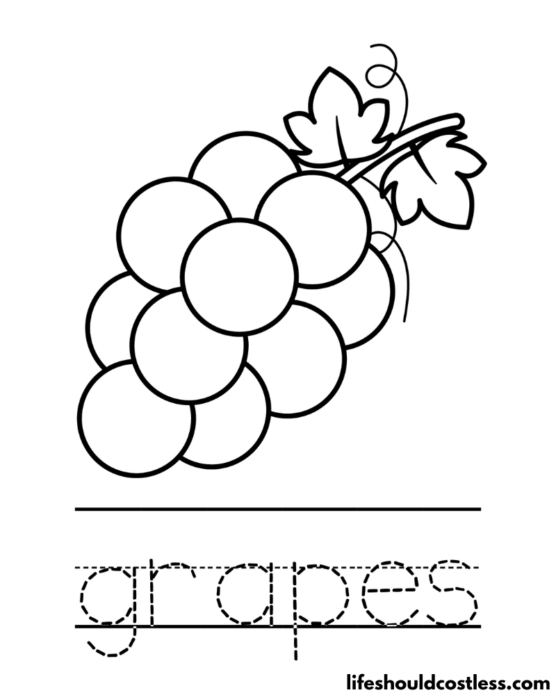 Letter G is for grapes worksheet example