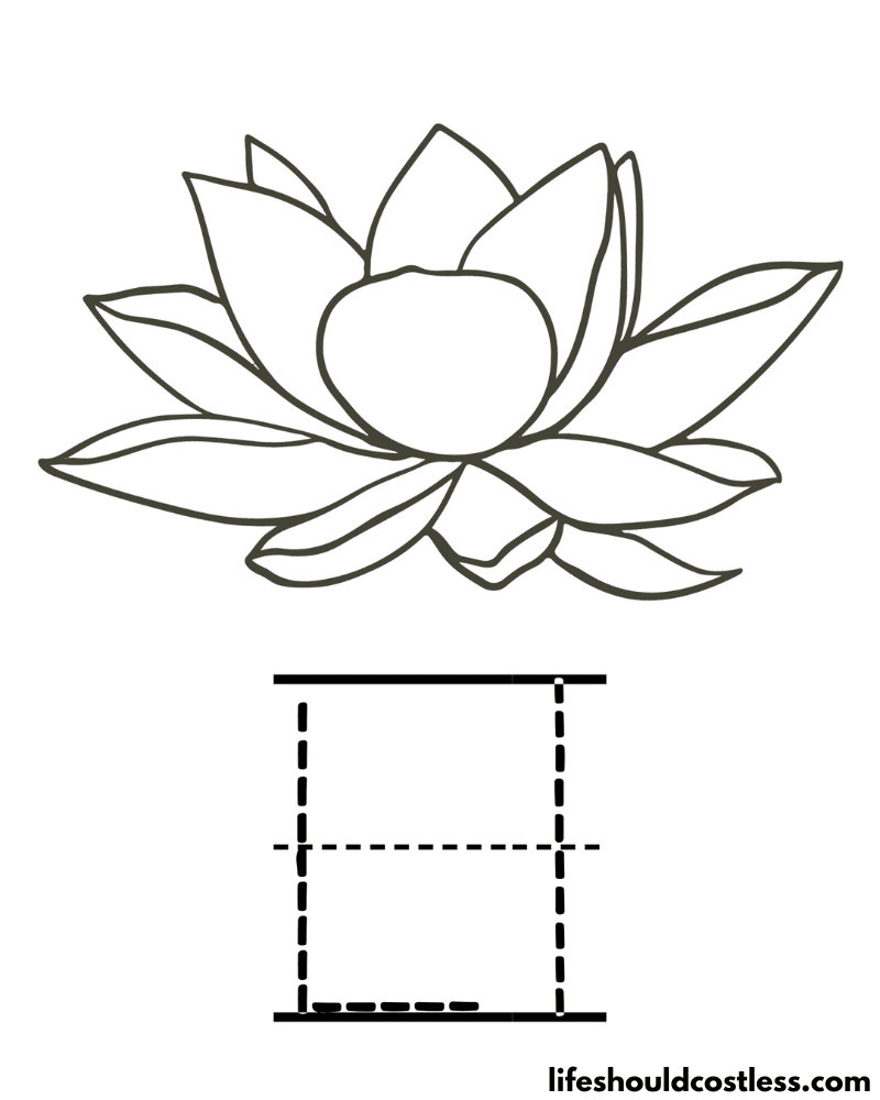 Letter L is for lotus coloring page example