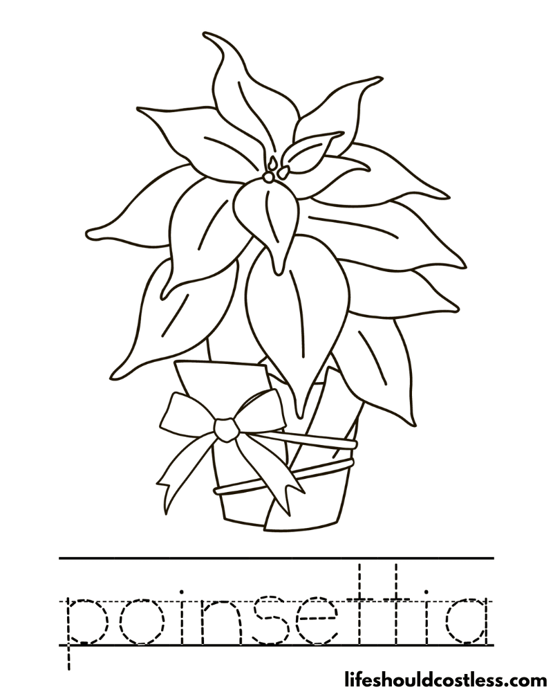 Letter P is for poinsettia worksheet example