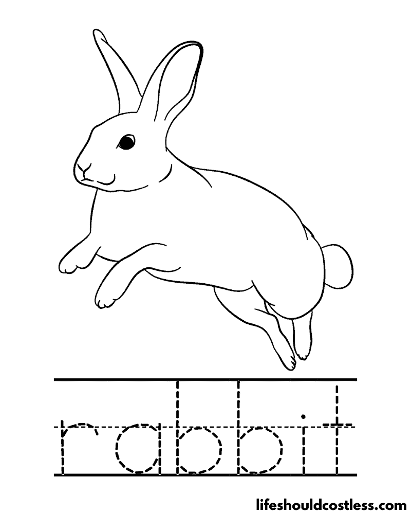 Letter R is for rabbit worksheet example