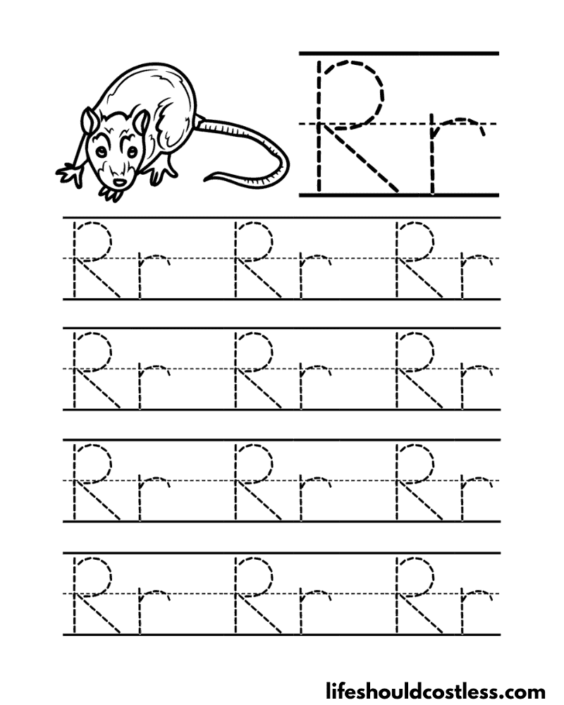Letter R is for rat word page example