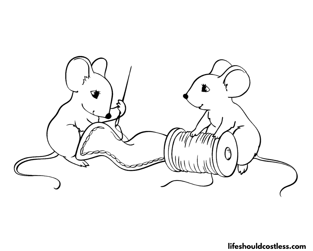 Mice coloring page example