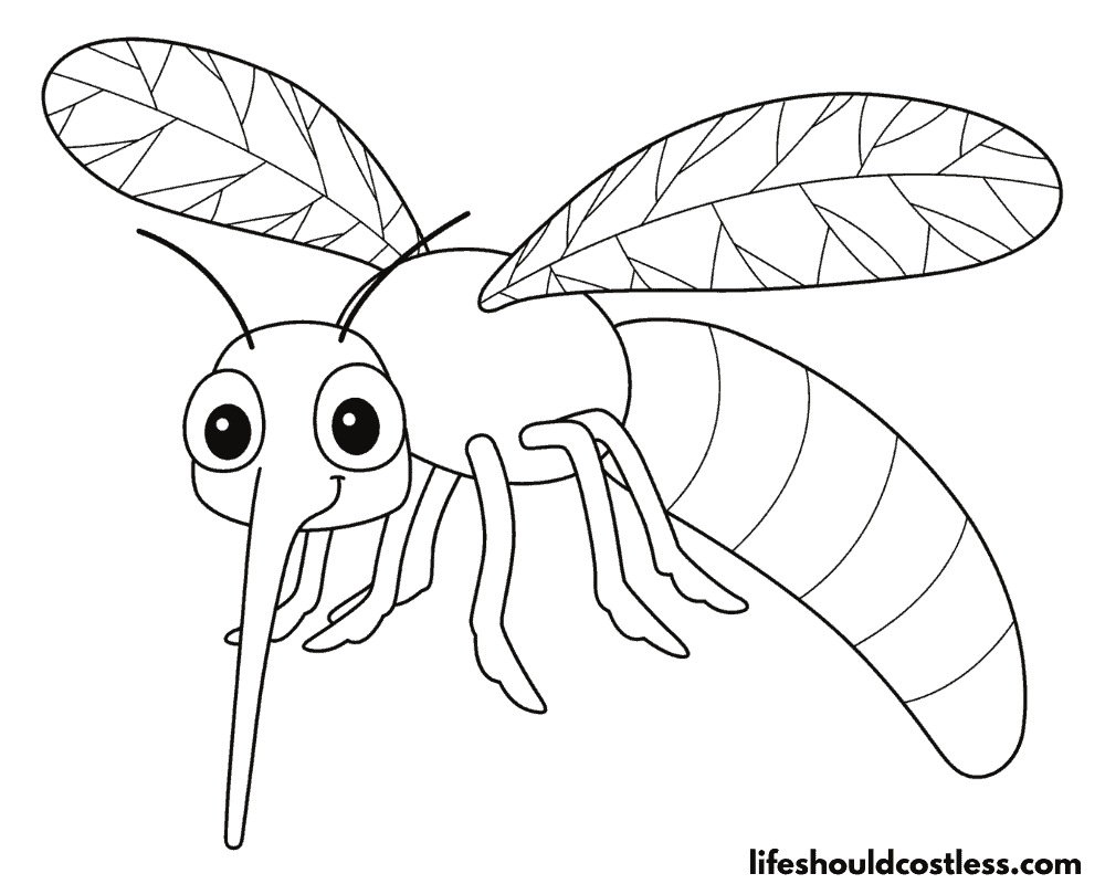 Mosquito coloring pages example